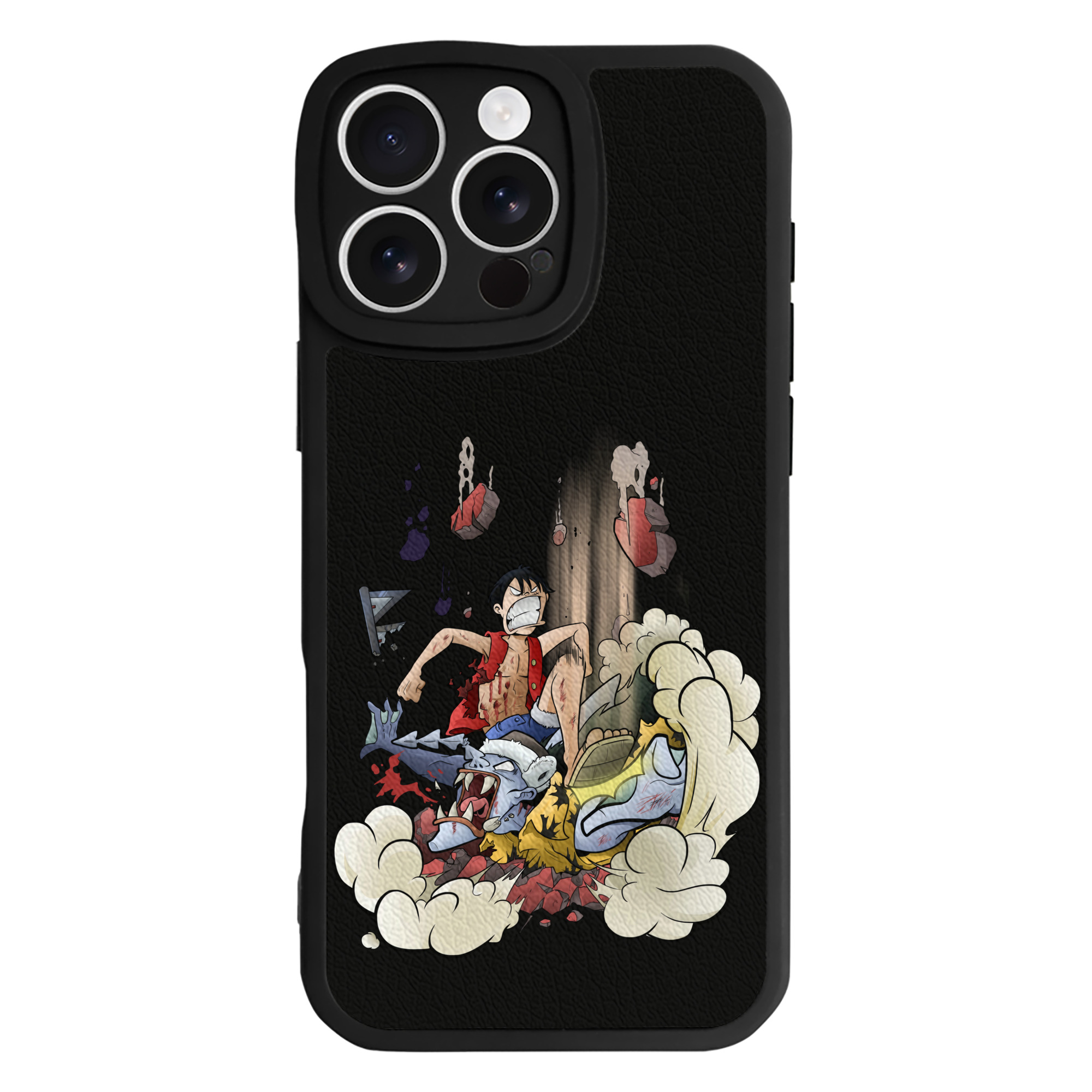 （画像用） ワンピース モンキー・D・ルフィ ONE PIECE Monkey D. Luffy 【iPhone 16シリーズ対応】シリコンスマホケース（レザー調） 材質：シリコン
